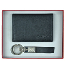 Saint Clair荔紋牛皮名片夾+雙環鎖圈	