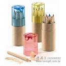 桶裝12色木頭廣告鉛筆削筆器(短)