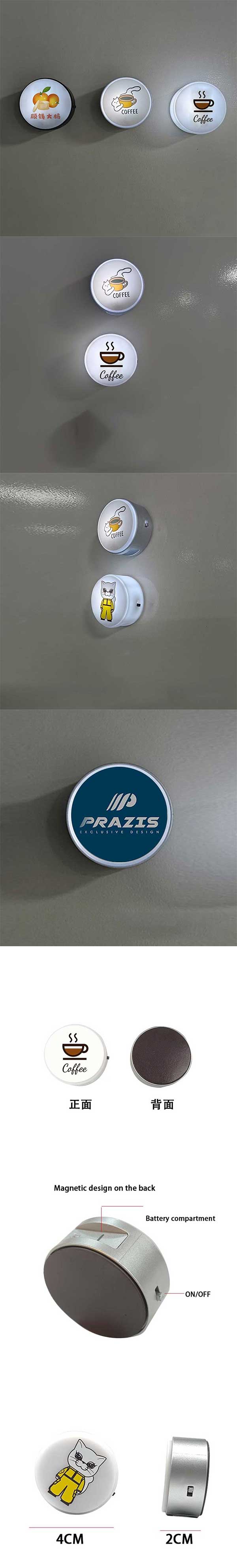 客製LED磁吸小燈箱廣告牌磁吸背吸發光冰箱貼