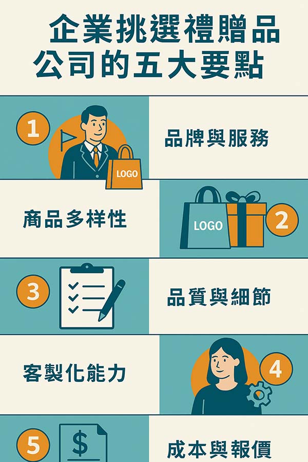 企業挑選禮贈品的公司的5大要點